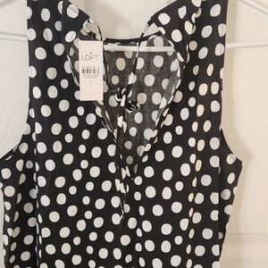 LOFT Black and White Polka Dot Women's Top